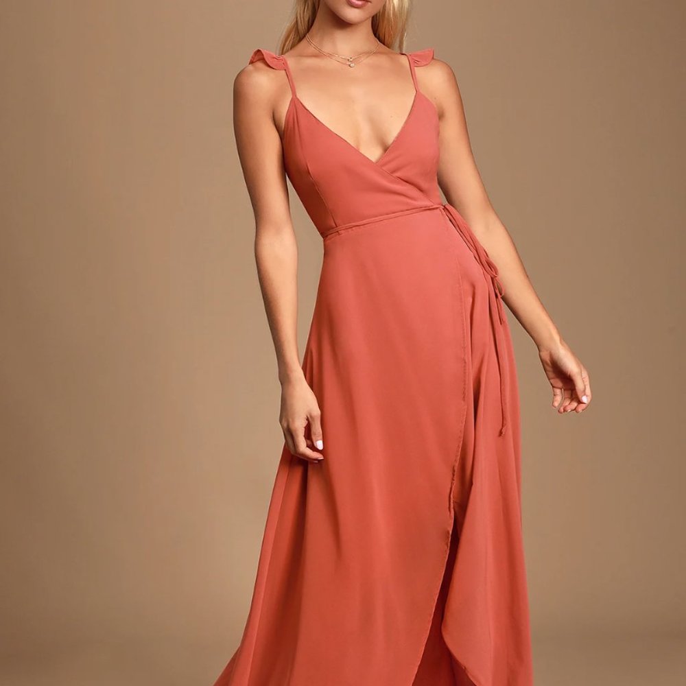 Lulu's Rose High-Low Wrap Dress - Size M